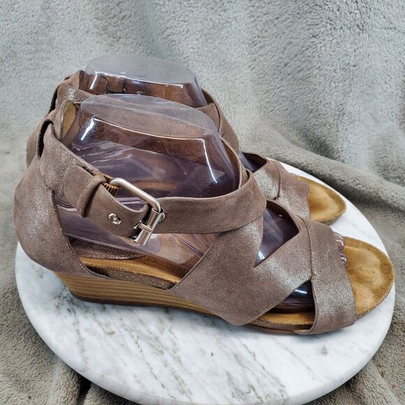 Sofft Shoes Womens Size 9 Brown Leather Vara Wedge Strappy Sandals - Picture 6 of 10